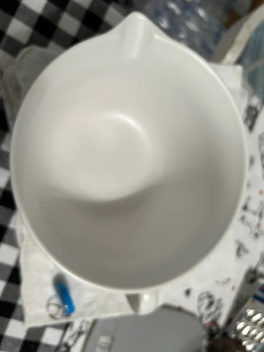 Crate&Barrel White and Silver Snowflake Mixing Bowl
